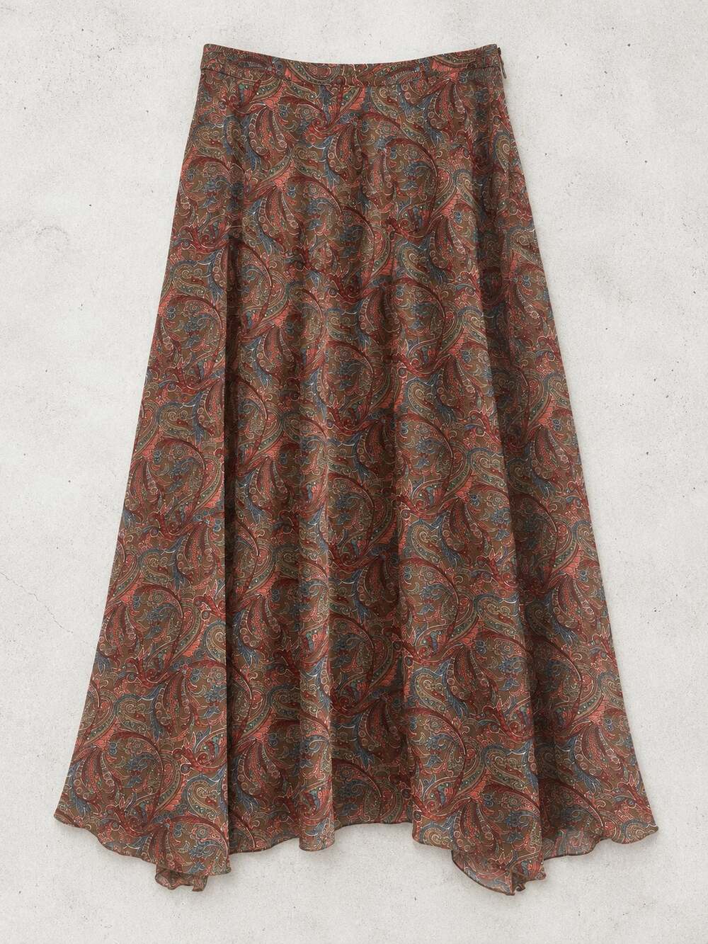 Y2K Vintage Paisley Handkerchief Hem Maxi Skirt Womens 8 Boho Fairy Whimsigoth